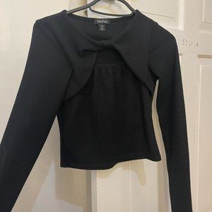 Boohoo Womens Black Crop-top